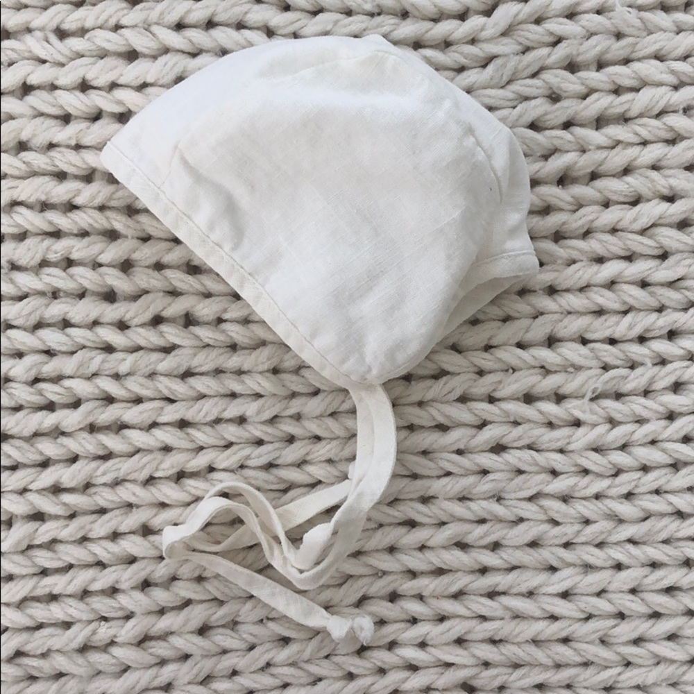 Handmade Boutique linen bonnet
